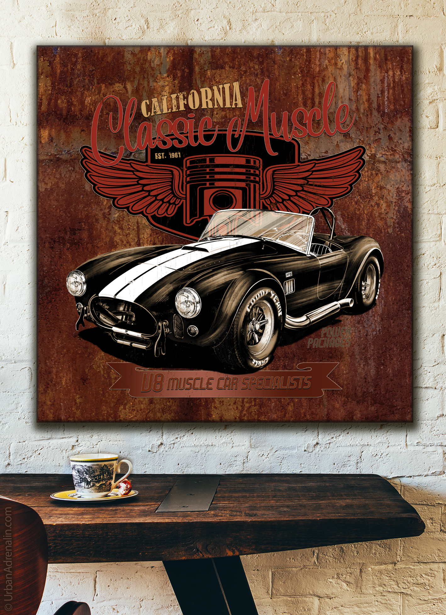 AC Cobra 'California Muscle' Square Canvas