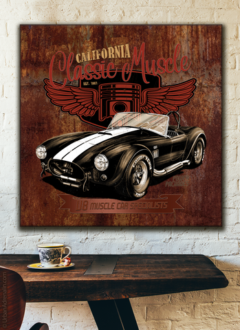 AC Cobra 'California Muscle' Square Canvas