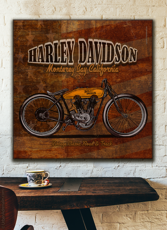 Harley Davidson, Monterey Bay California - Square Canvas