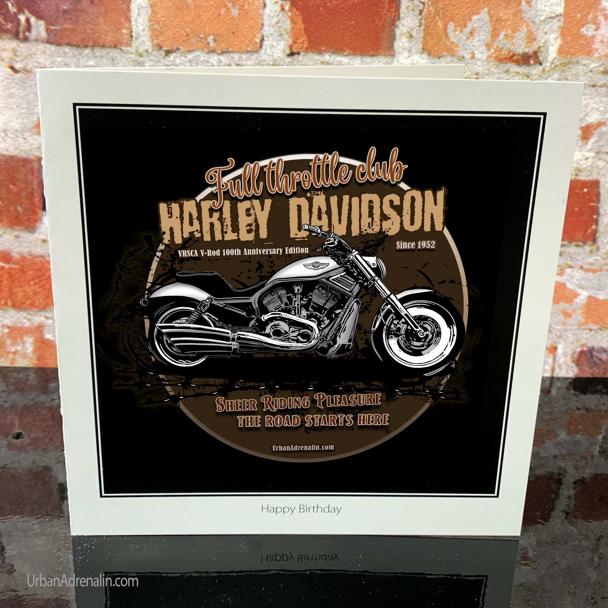 Harley V-Rod - Full Throttle Club -  Greetings Card.