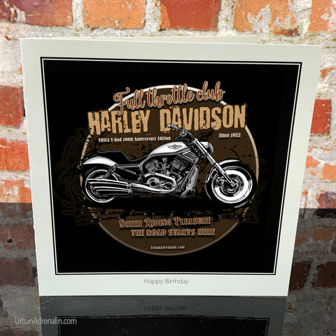 Harley V-Rod - Full Throttle Club -  Greetings Card.