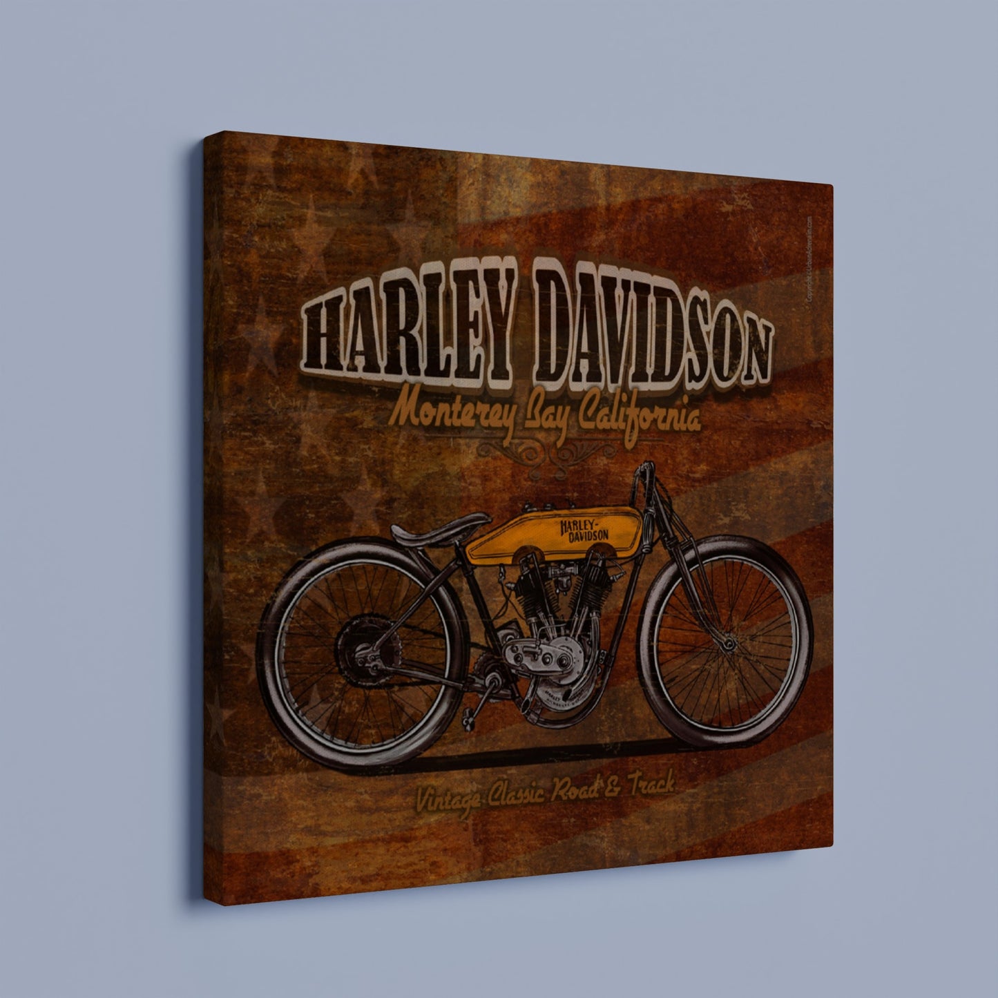 Harley Davidson, Monterey Bay California - Square Canvas