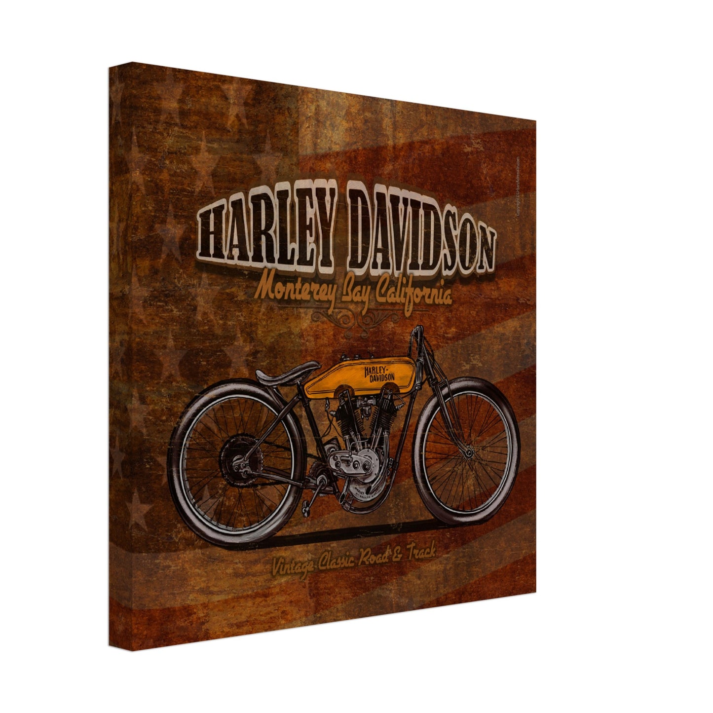 Harley Davidson, Monterey Bay California - Square Canvas