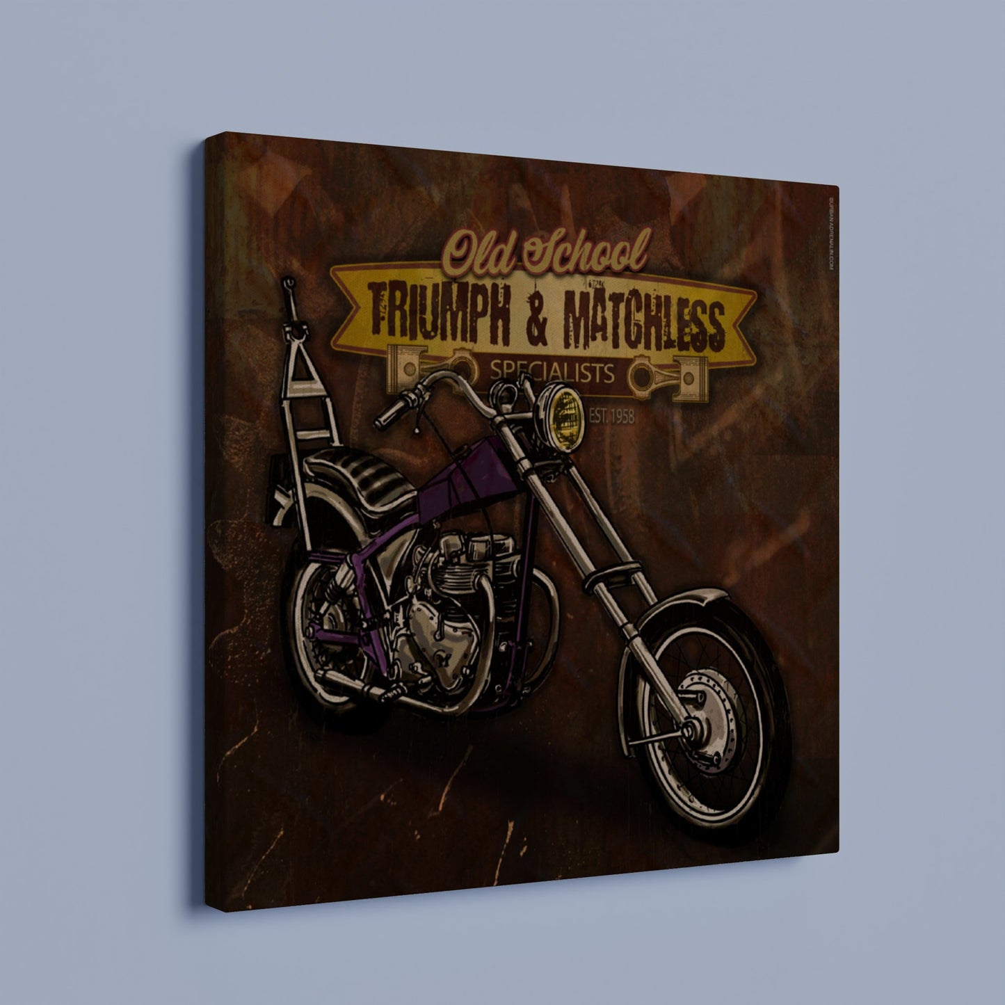 Matchless 'Old School' Chopper Motorcycle - Square Canvas