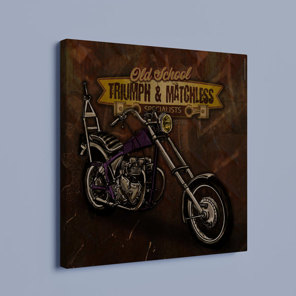 Matchless 'Old School' Chopper Motorcycle - Square Canvas